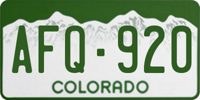 CO license plate AFQ920