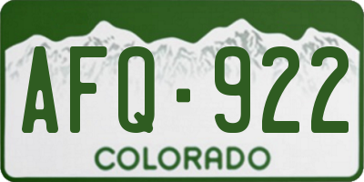 CO license plate AFQ922
