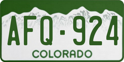CO license plate AFQ924