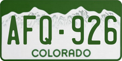 CO license plate AFQ926