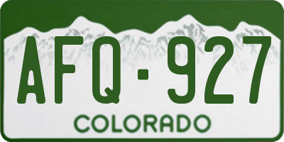 CO license plate AFQ927