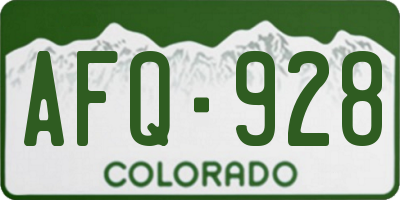CO license plate AFQ928