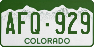 CO license plate AFQ929