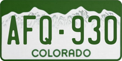 CO license plate AFQ930