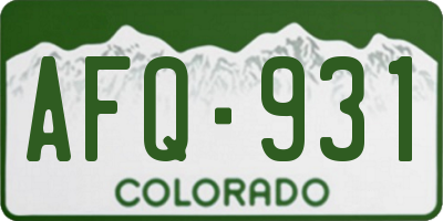 CO license plate AFQ931