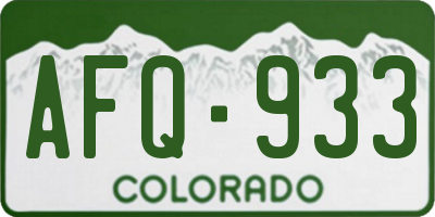 CO license plate AFQ933