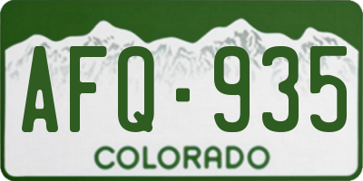 CO license plate AFQ935