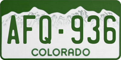 CO license plate AFQ936