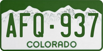 CO license plate AFQ937