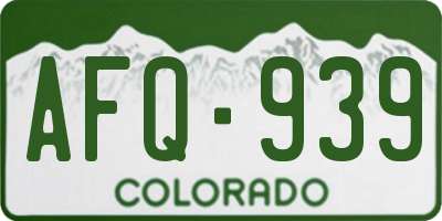 CO license plate AFQ939