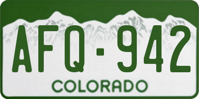 CO license plate AFQ942