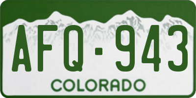 CO license plate AFQ943