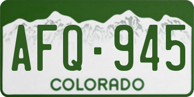 CO license plate AFQ945