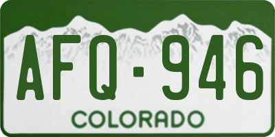 CO license plate AFQ946