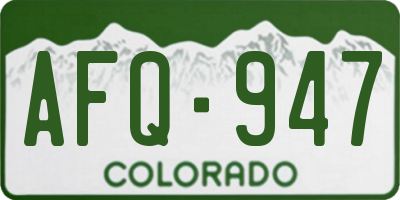 CO license plate AFQ947