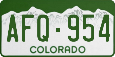 CO license plate AFQ954