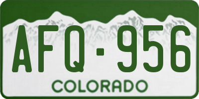 CO license plate AFQ956