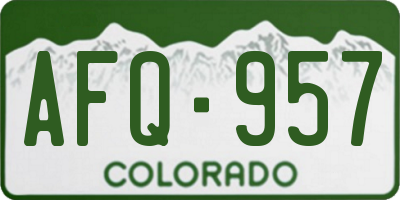 CO license plate AFQ957