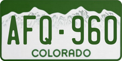 CO license plate AFQ960