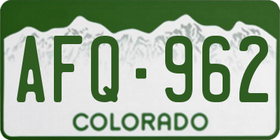 CO license plate AFQ962
