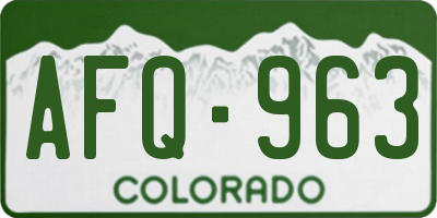 CO license plate AFQ963