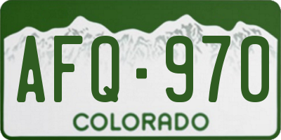 CO license plate AFQ970