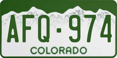 CO license plate AFQ974