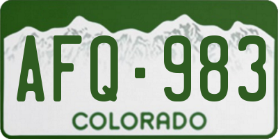CO license plate AFQ983