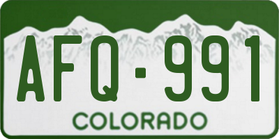 CO license plate AFQ991