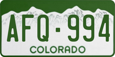 CO license plate AFQ994