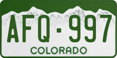 CO license plate AFQ997