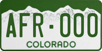 CO license plate AFR000