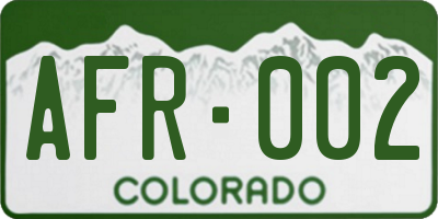 CO license plate AFR002