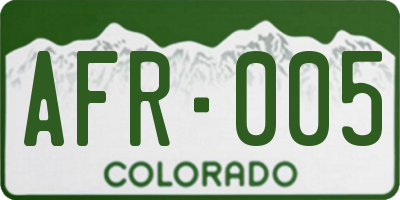 CO license plate AFR005