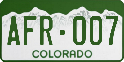 CO license plate AFR007