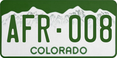 CO license plate AFR008