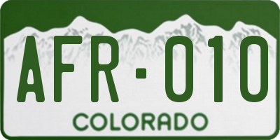 CO license plate AFR010
