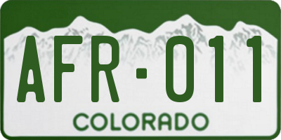 CO license plate AFR011