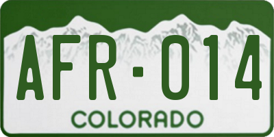 CO license plate AFR014