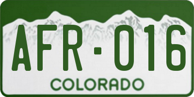 CO license plate AFR016