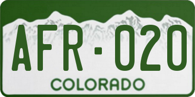 CO license plate AFR020