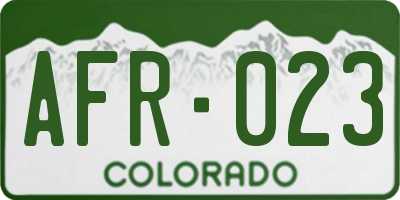 CO license plate AFR023