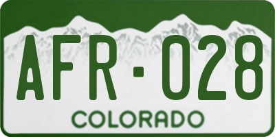 CO license plate AFR028