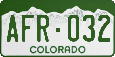 CO license plate AFR032