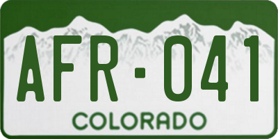 CO license plate AFR041