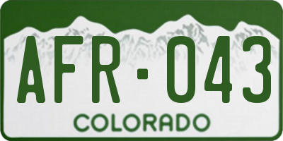 CO license plate AFR043