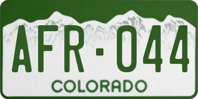 CO license plate AFR044