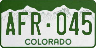 CO license plate AFR045