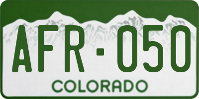 CO license plate AFR050