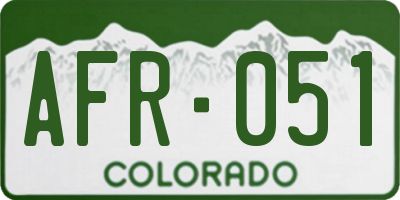 CO license plate AFR051